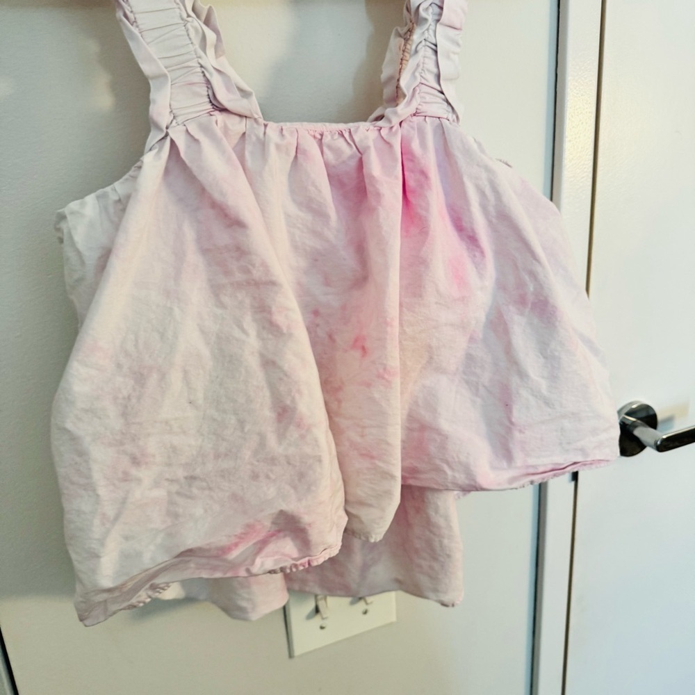 ZARA pink tie dye poplin top - Picture 4 of 6